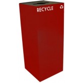 WITT GeoCube Square Recycling Receptacle w/ Combo Opening - 36 gallon, Red